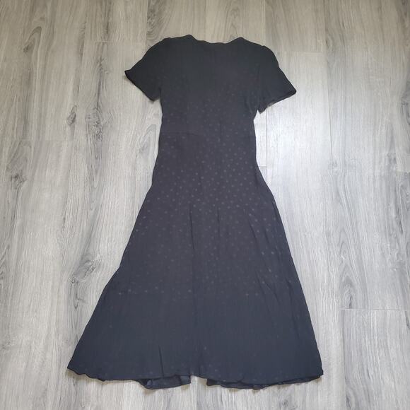 Mango Dress 6 Black Midi Whimsigoth Fairy Grunge Punk Cottagecore Button Front - Picture 4 of 11